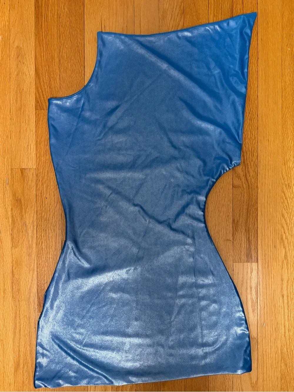 Shimmer One-Shoulder Mini Dress in Electric Blue - Picture 4 of 5